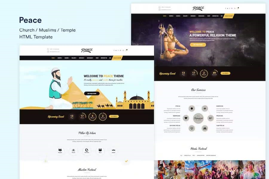 PEACE – CHURCH MUSLIMS TEMPLE HTML TEMPLATE